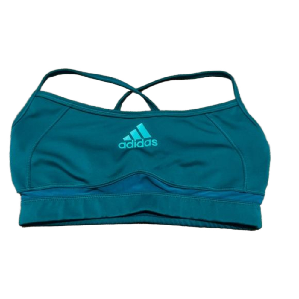 Adidas Dark Teal Sports Bra w/ Mesh Detail Size Medium